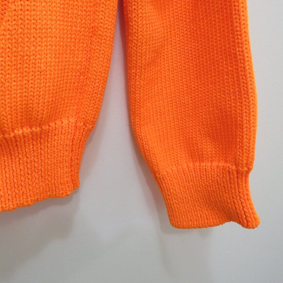 LES REVERIES Cutout Knitted Cropped Sweater Top in Orange - Size L - Picture 10 of 13